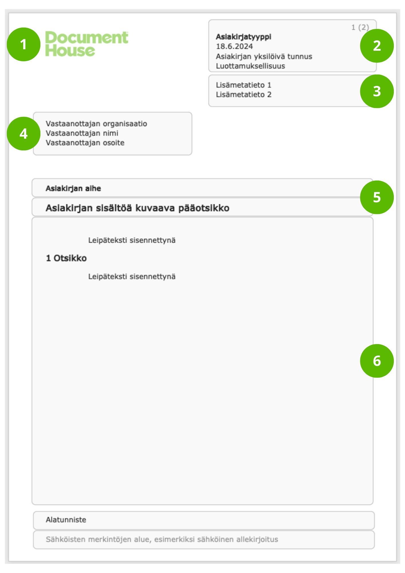 Uusi asiakirjastandardi 1 sivu